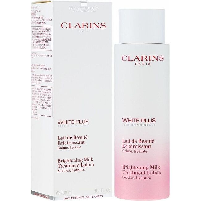 Clarins White Plus Pure Translucency Brightening Milk Treatment Lotion, 6.7 Oz