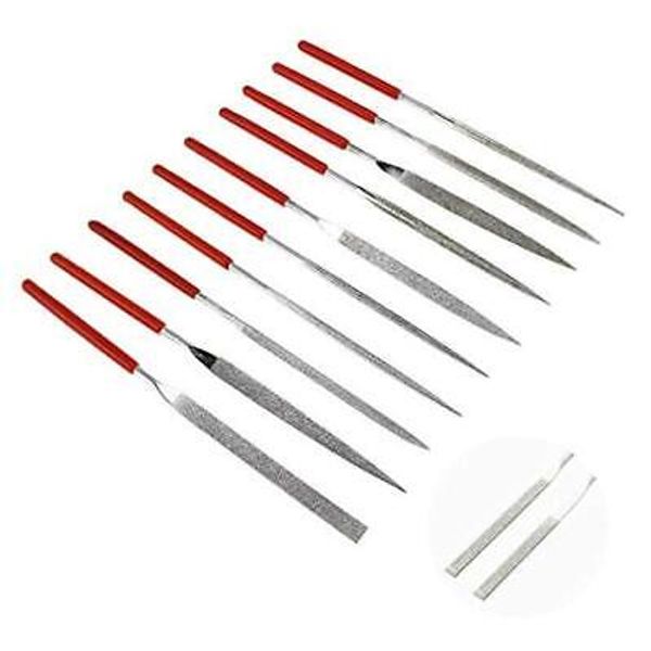 10Pcs Mini Diamond Needle File Set 6 Inch Total Length 150 Grit Diamond