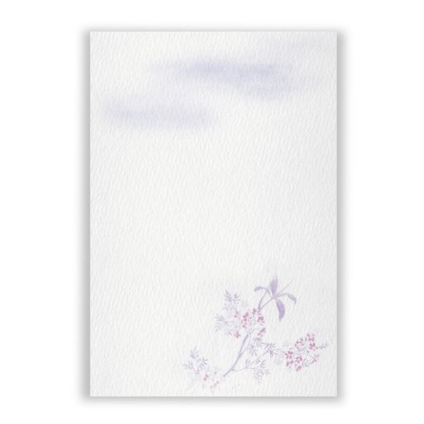 High Quality Paper, Private Mourning Postcards, Printed with Example Sentences, 50 Sheets Design No. 042 (Plain)