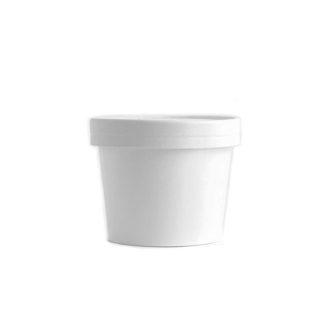 EcoQuality [25 Count] 12 oz Disposable White Paper Soup Containers - Half Pint Ice Cream Containers, Frozen Yogurt Cups, Restaurant, Microwavable