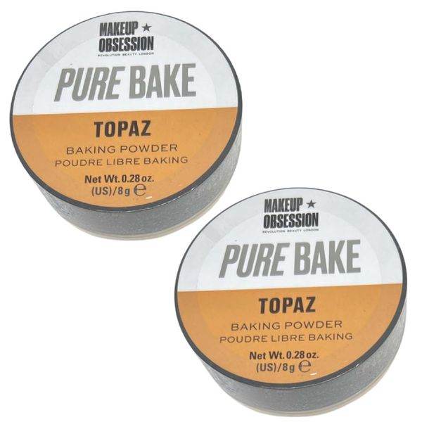 Pack of 2 Revolution Beauty Makeup Obsession Pure Bake Baking Powder, Topaz