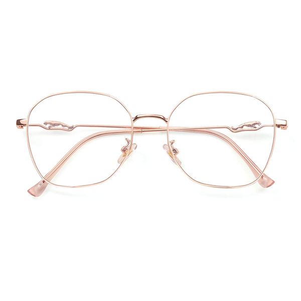 SaNgaiMEi Blue Light Blocking Glasses for Women Men Computer Glasses Anti Eyestrain Blue Light Filter Glasses Square Blue Light Glasses Rose gold