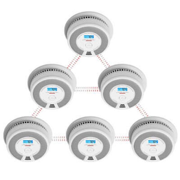 X-sense SC07-W Wireless Interlinked Combo Smoke & Carbon Monoxide Alarm 6 Pack