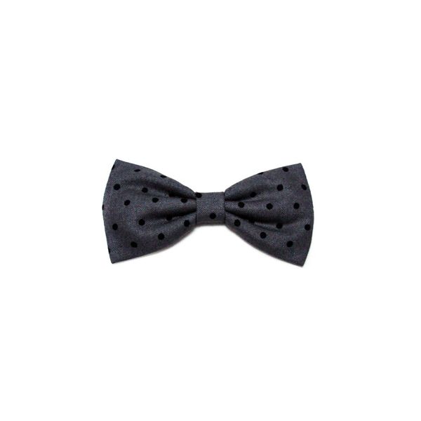 Mini Hair Bow Collection (Alligator Clip, Gray Polka Dots)