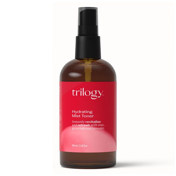 Trilogy Hydrating Mist Toner, 3.38 Fl Oz - For All Skin Types - Instantly Revitalise & Refresh with Rose, Geranium & Lavender - Made in New Zealand