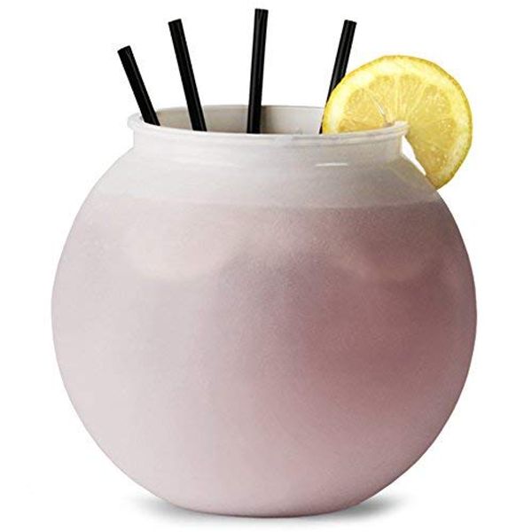 bar@drinkstuff Plastic Cocktail Fish Bowl White 3ltr / 18.5cm Drinkers Fish Bowl, Party Fish Bowl, Punch Bowl