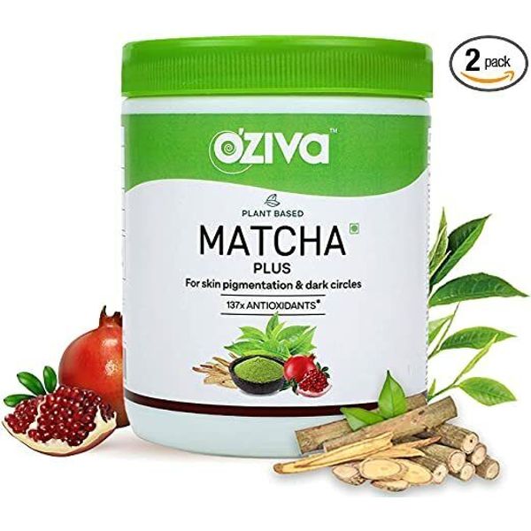 OZiva Plant Based Matcha Plus | For Skin  Pigmentation &  Dark Circles - 50g