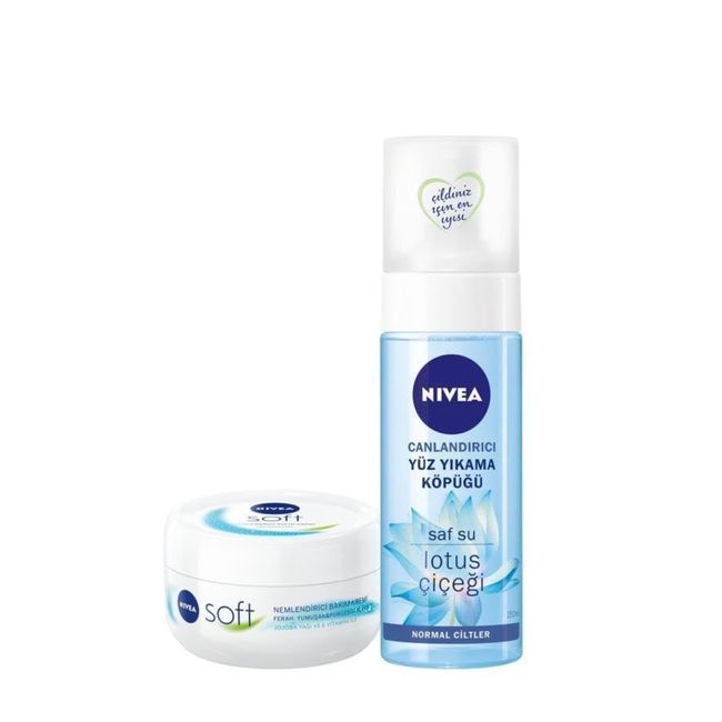 Nivea Soft 200 ml+ Nivea Canlandırıcı Yüz Temizleme Köpüğü