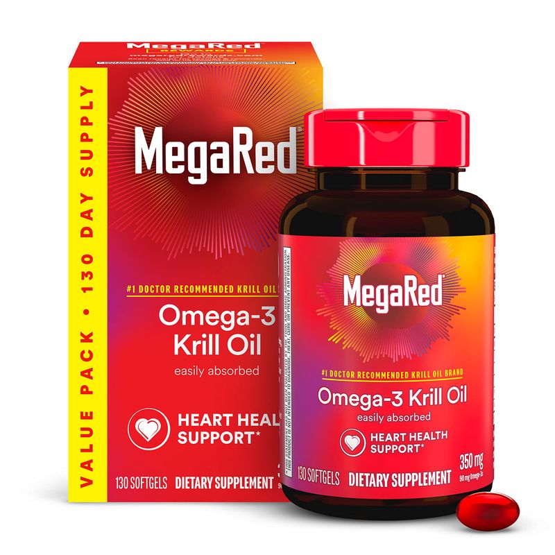 MegaRed Krill Oil 350mg Omega 3 Supplement, #1 Dr Recommended Krill Oil ...