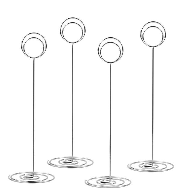 10 Pack 8.75 Inch Tall Table Number Holders Place Card Holder Table Picture  Holder Wire Photo Holder Clips Picture Memo Note Photo Stand (silver)