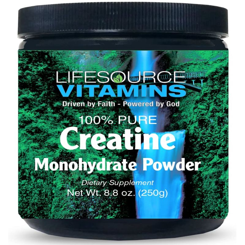 LifeSource Vitamins Creatine Monohydrate Powder - 100% Pure - 250 Grams ...