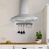 30" Wall Mount Range Hood Stainless Steel Top Vent Filter Button Control 500 CFM