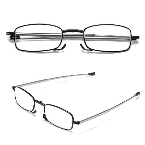 Fsread Folding Reading Glasses Compact Small Portable Blue Light Blocking Reader Spring Hinge Black 2 Pair +2.5