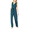 NY Collection Womens Petites Sleeveless Printed Jumpsuit Green PXS