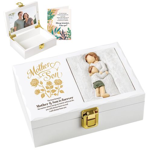 Nowizen Gifts for Mom from Son - Mothers Day Birthday Gift for Mother's Day Gift Ideas, Best Mom Ever Present for Christmas, Picture Frame Keepsake Box, 4x6