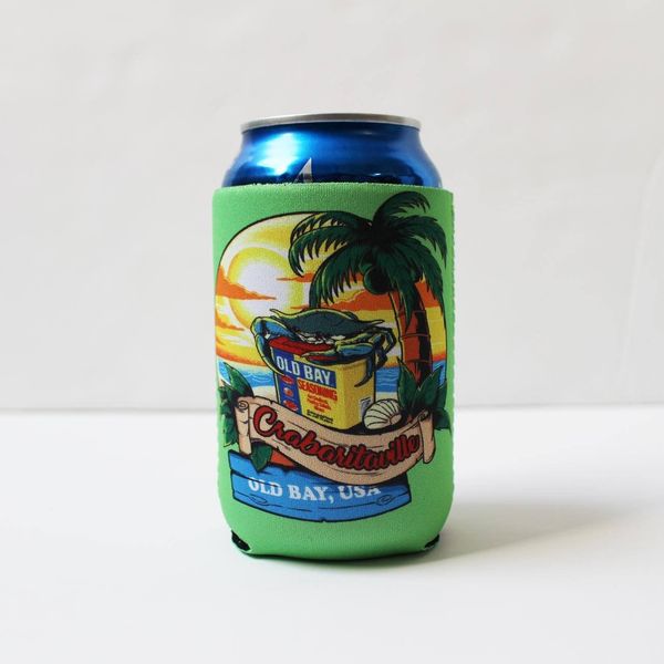 Crabaritaville - OLD BAY USA (Neon Green) / Can Cooler - 10/$6 Each / Green