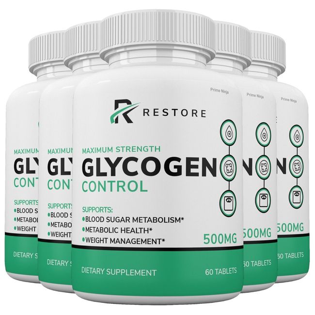 Restore Glycogen Control Blood Capsules, Blood Sugar Control Pills (5 Pack)