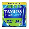 Tampax Pearl Compak Super Tampons Applicator 36X