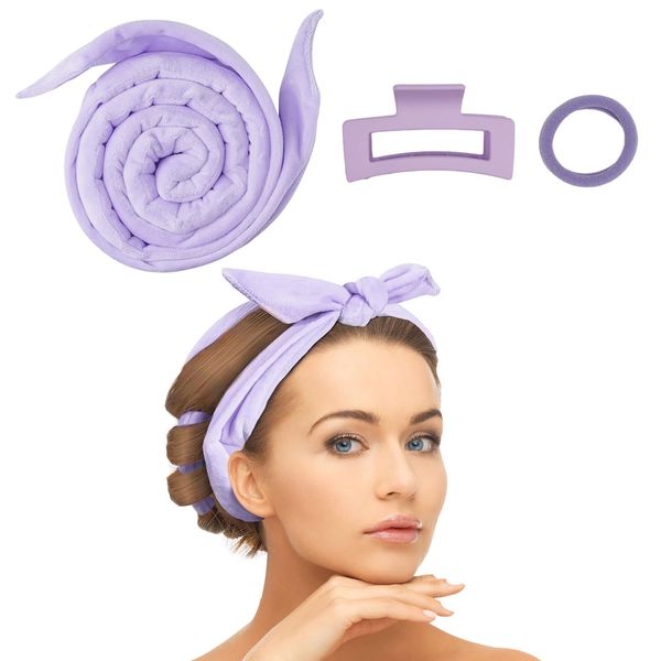 Lockenwickler Locken Ohne Hitze, Heatless Curls Band Samt über Nacht, Haarband Locken über Nacht, Lockenband über Nacht, Rutschfeste Lockenwickler Aus Samt mit Haarnadel für Mittleres Langes Haar