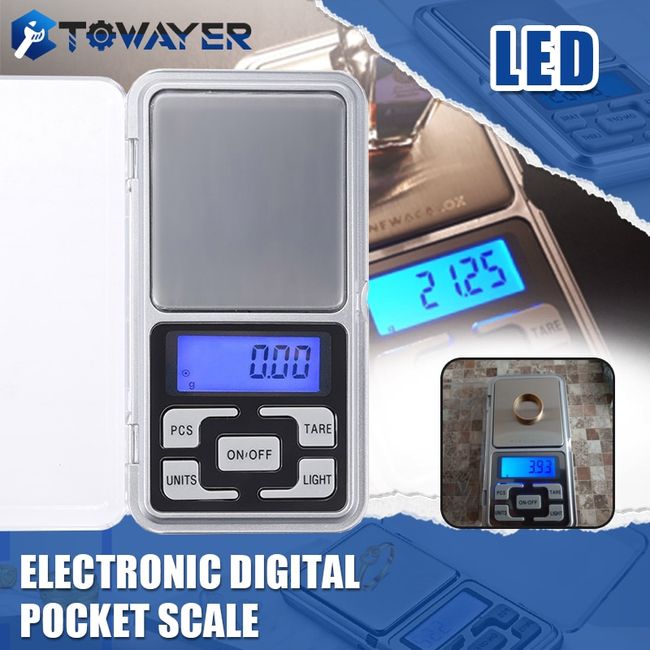 Electronic Digital Pocket Scale 0.01g Precision Mini Jewelry Weighing Scale  Backlight Scales for Kitchen 100/200/500g