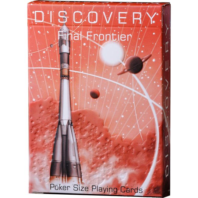 Discovery Red Playing Cards, Space Themed Deck of Cards with Astronaut Designs, Premium Card Deck with Free Card Game eBook, Cool Poker Cards, Gift for Kids & Adults, Red Blue Color, Standard Size