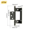 sourcing map 6Pcs Cabinet Hinges Full Inset, 3.4x0.78Inch Partial Wrap Long Hinge, Bronze