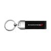 Dodge Black Leather Strap Chrome Metal Key Chain