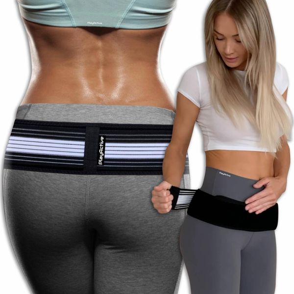 Sacroiliac SI Joint Hip Belt - Durable Anti-Slip Pelvic and Lower Back Support Brace for Men and Women - Pain Relief for Sciatica, Pelvis, Lumbar, Nerve and Leg Pain - Stabilizing Compression