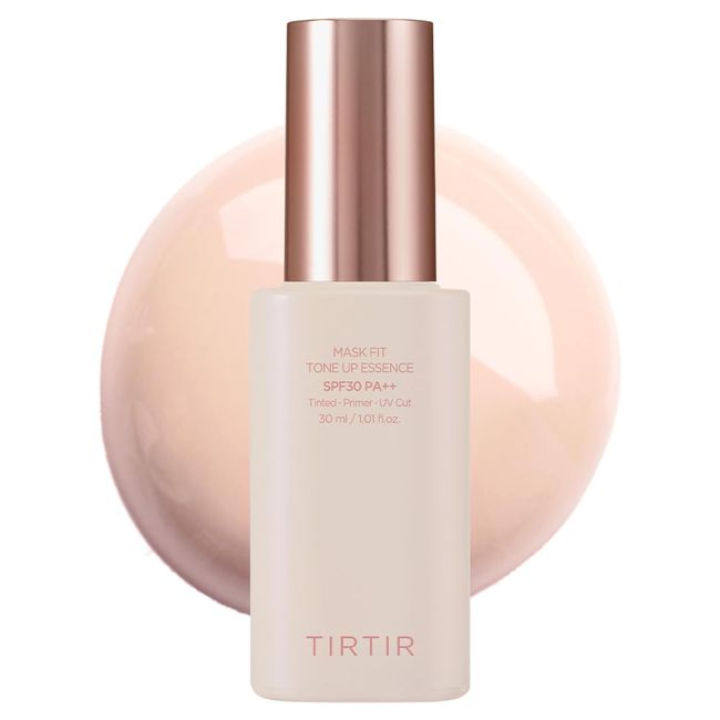 TIRTIR Mask Fit Tone Up Essence | Tinted Moisturizer, All-in-one base, Glass skin look, Deep Hydration, Long-lasting, Natural Coverage, Lightweight, Make-up free look, 1.01 fl.oz. (Beige)