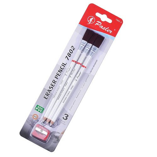 Pasler® Eraser Pencils 7802 - Perfection Eraser Drawing Pencil with Brush and a Sharpener Perfect for Sketches and Coloured illustrations (7802-4)