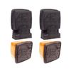 APUK 2x Universal Tractor Digger Front Side Lights Indicator Lamp & Support Brackets