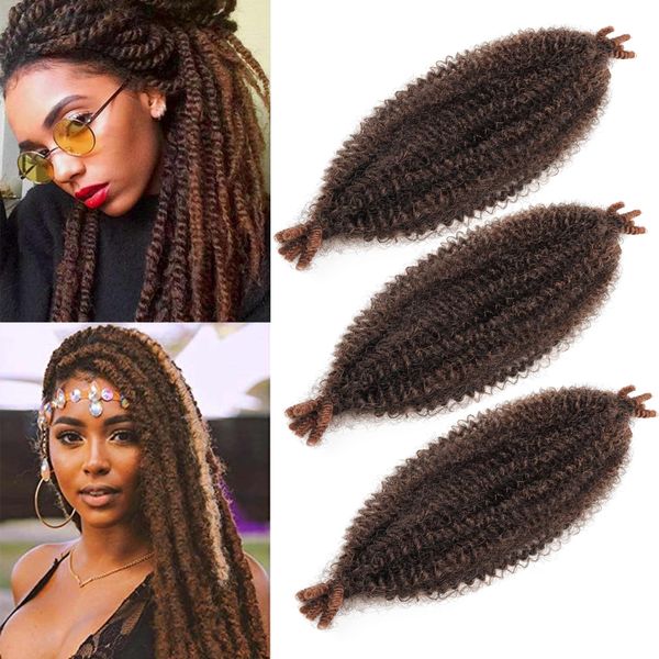 Orientfashion Afro Twist Hair 10-24 Inch 3 Packs, Springy Afro Twist Hair Pre Fluffed Spring Twist Hair Pre Stretched Wrapping Hair for Soft Locs Hair Extensions (T1b/30, 24inch(pack of 3))