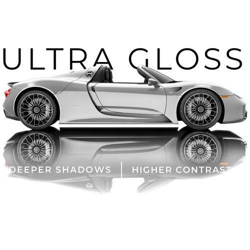 VViViD+ Ultra Gloss Silver Metallic Vinyl Car Wrap Premium Paint Replacement Film Roll with Nano Air Release Technology, Stretchable Protective Cap Liner, Self Adhesive, Indoor Outdoor (1ft x 60")