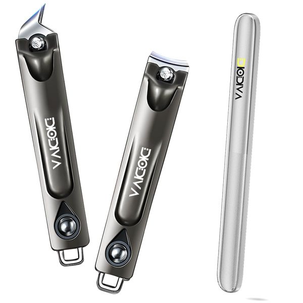 Diodiva Nail Clippers, Set of 2, Excellent Fingertip Experience, German Manufacturing Technology, Ultra Long Blade Patent, Double Hardening Processing, Premium Nail Clippers + Diagonal Nail Clippers,