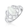 925 Sterling Silver Celtic Ring for Women - Moonstone Trinity Knot Ring - Size P