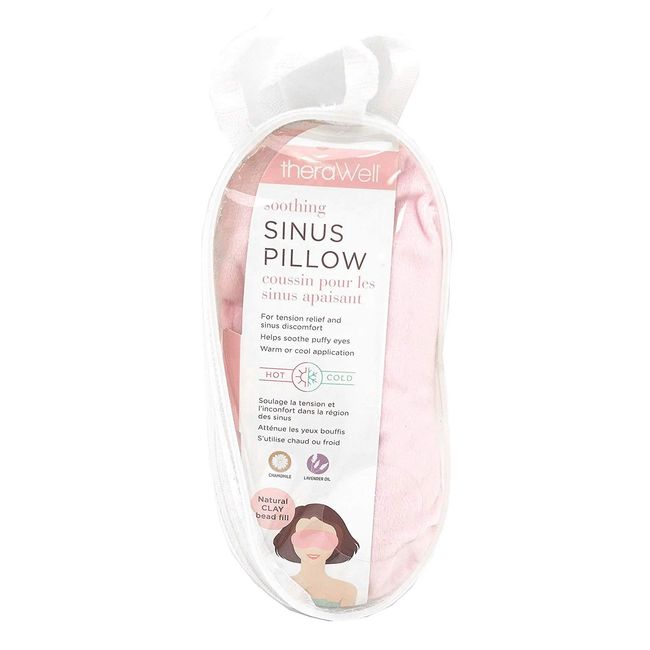 Therawell Anti-Stress Clay Bead Sinus Eye Mask, Lavender & Chamomile, Pink