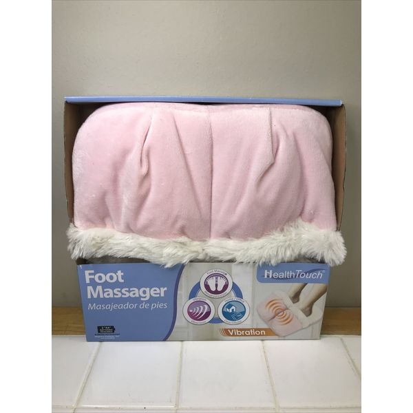 Health Touch Pink Foot Massager With Vibration & Comfort Fabric New