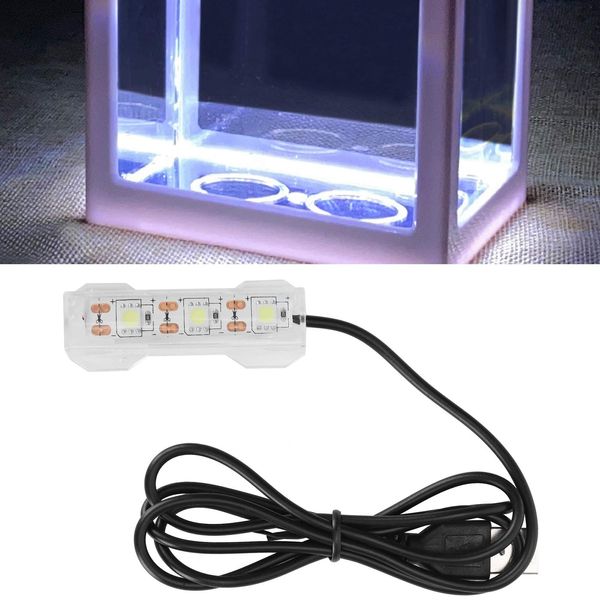 Small Aquarium Light,Small Aquarium Water Plant Light Desktop Fish Tank Mini Decoration Soft LED Lamp Approx 25g