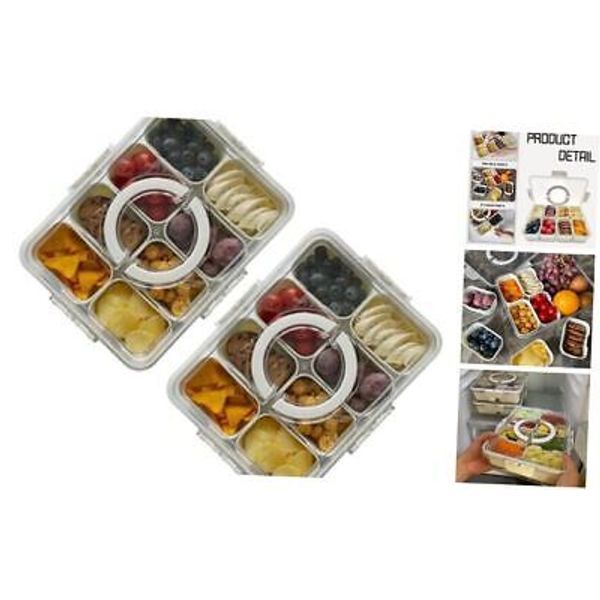 Pack Snackle Box Charcuterie Container | Divided Serving Tray with Lid and 2