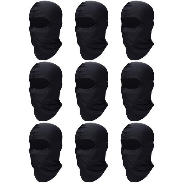 9 Pieces ski mask for Men Full face mask shiesty mask Balaclava pasamontañas Hombre for Outdoor Use Black