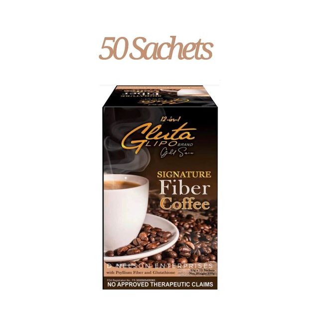 50 Sachets GlutaLipo Gold Series Signature Fiber Coffee Detox Drink