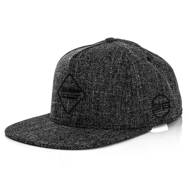 Blackskies Apollon Snapback Cap | Black Grey White Visor Men's Basecap Premium Baseball Cap Wool