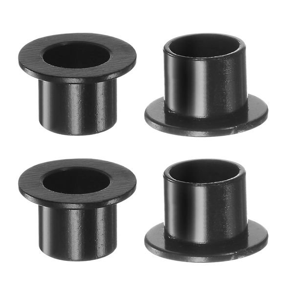 uxcell Plain Bearings, Flange Sleeve Bearings, Bushing, Self-Lubricating for Shafts, Industrial Machinery, Nylon, 0.3 inch (8.2 mm) Bore, 0.4 inches (10 mm), OD 0.4 inches (9 mm) Length, Black, 4 Pack