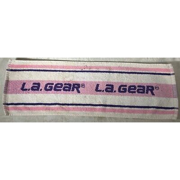 L.A. Gear Hand Towel Golf Skate Exercise Gym Pink White Purple Stained