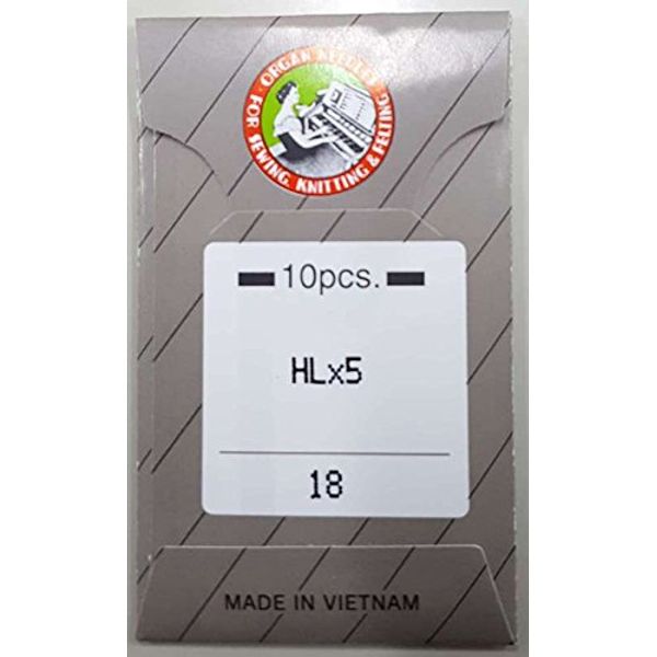 Organ Needles for Household/Professional Use Locking Sewing Machine Needles HL x 5 (10 Pieces) (#18)