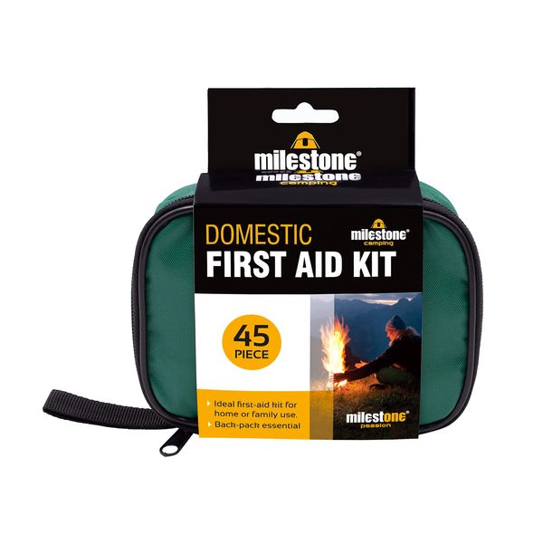 Milestone Camping 96940 Emergency First Aid Kit / Compact and Portable Home or Travel Kit / Ideal for Camping, Family Days Out and More