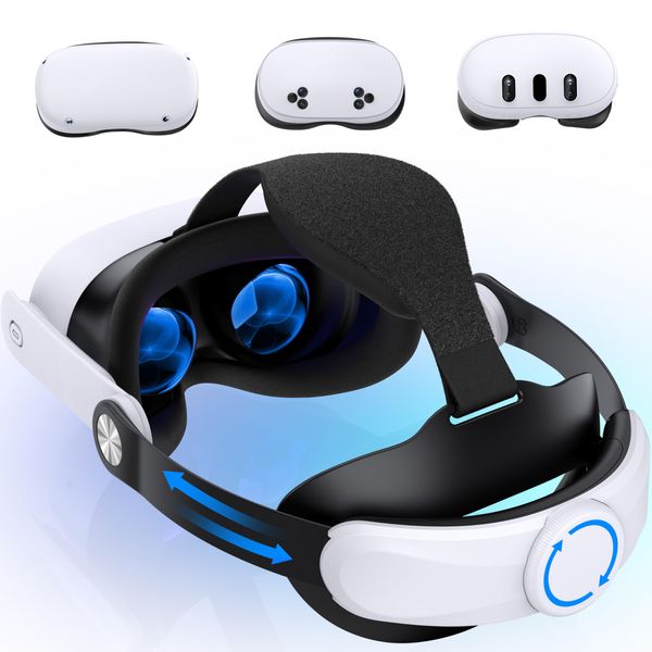 Head Strap for Meta Quest 3/3S/Meta Quest 2, VR Headset Elite Strap Replacement for Oculus Quest 3/3S/2 Accessories, Pressure-Reduce Headstrap