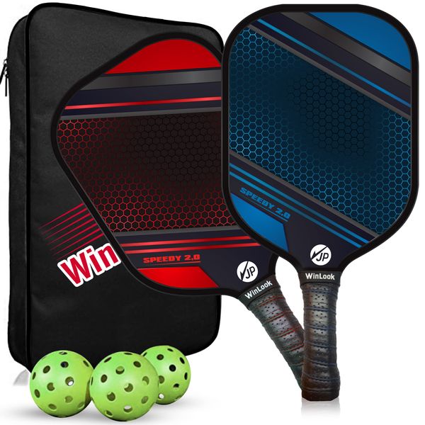 JP WinLook Premium Pickleball Set of 2 – Graphite Pickleball Paddle - for Women & Men - for Indoor or Outdoor - USAPA Approved - Professional Pickleball Racquets, Pickleballs & Bag