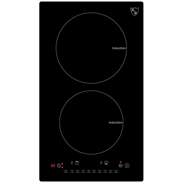 K&H Domino 2 Burner 12" Induction Ceramic Cooktop 240V 3100W INDV-3102