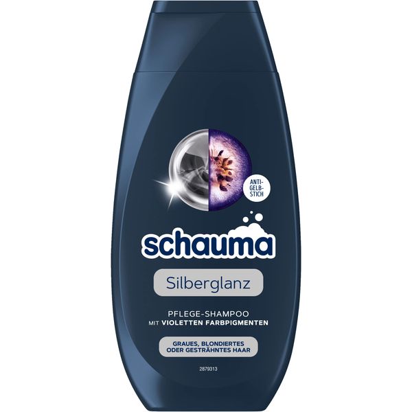 Schwarzkopf Schauma Care Shampoo Silver Shine (250 ml), Silver Shampoo Helps Reduce Yellowish Discolouration, Hair Shampoo for Grey, Bleached or Highlighted Hair